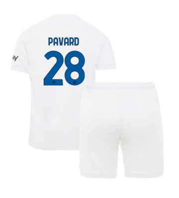 Inter Milan Benjamin Pavard #28 Vieras Pelipaita Lasten 2023-24 Lyhyet Hihat (+ Lyhyet housut)